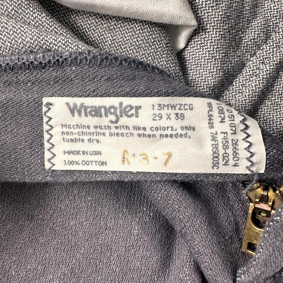 VTG Wrangler Jeans Mens 29x38 Gray Lavender Made in USA Slim Tall 13MWZ - Picture 2 of 8